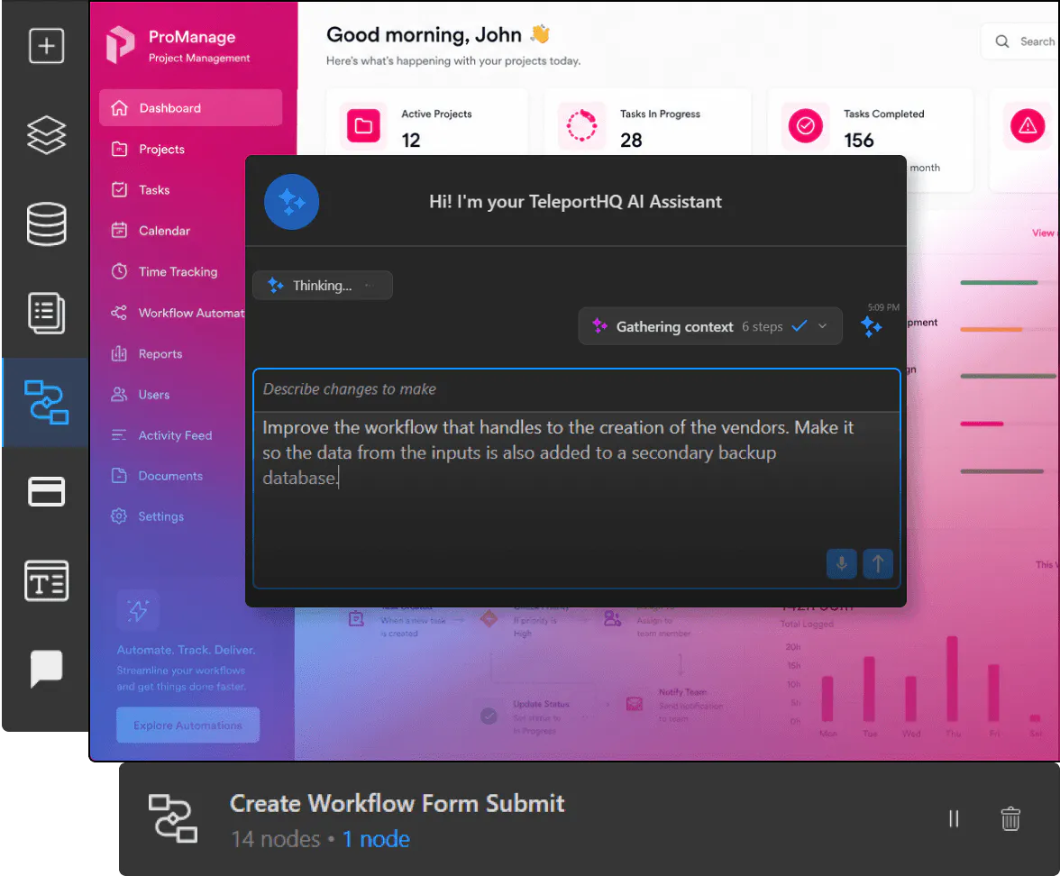 Project management platform footer image